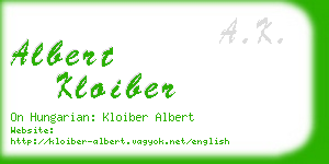 albert kloiber business card